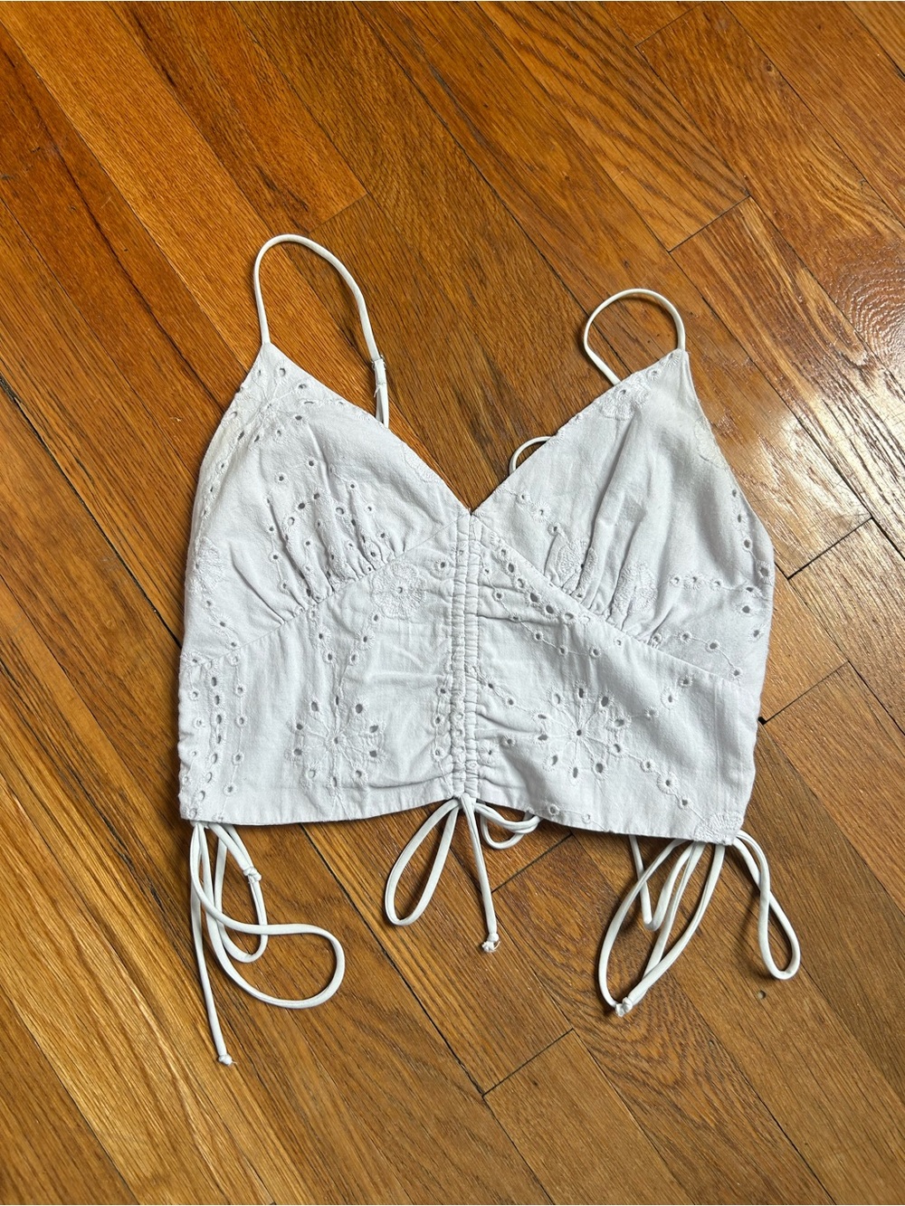 White Eyelet Lace Cami Top